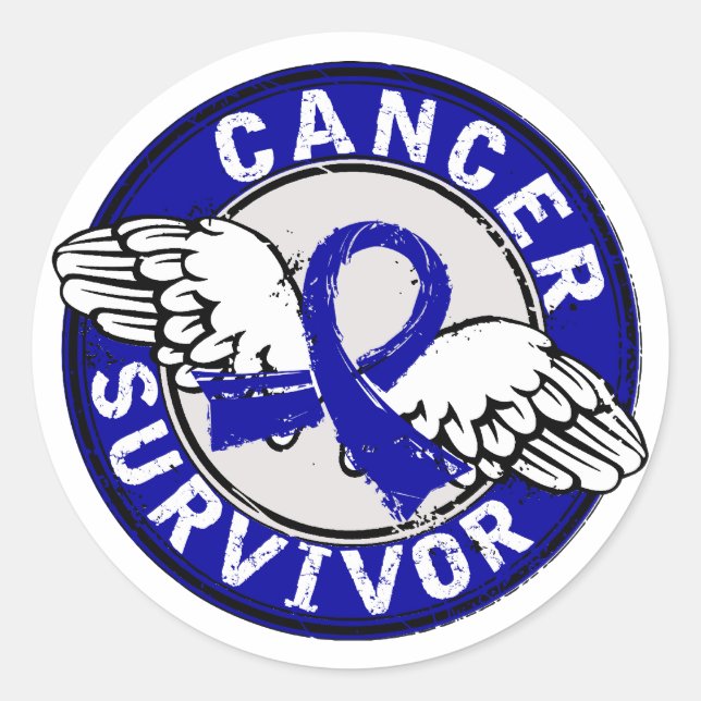 Sticker Rond Survivant 14 Colon Cancer (Devant)