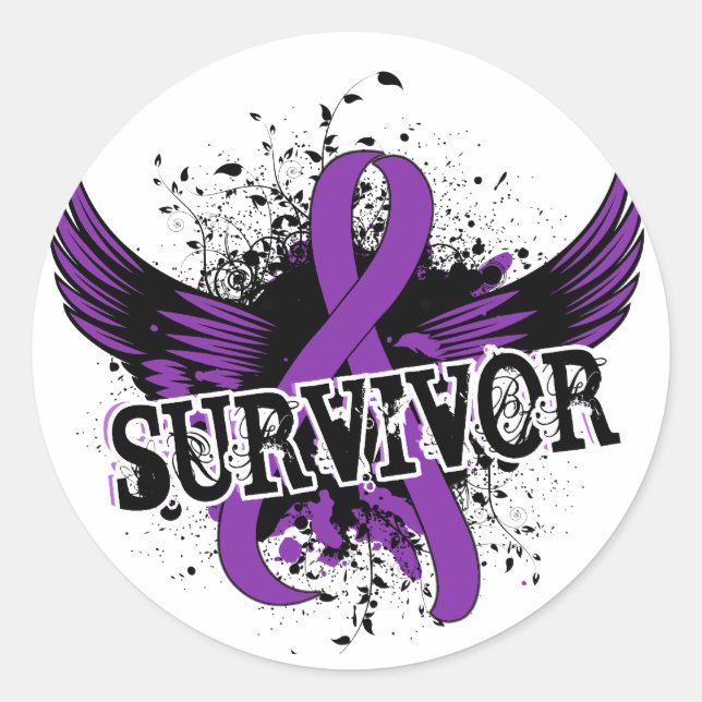 Sticker Rond Survivant 16 Cancer du pancréas (Devant)