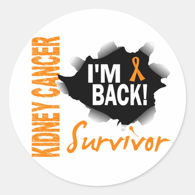 Sticker Rond Survivant 7 Cancer du rein (Devant)