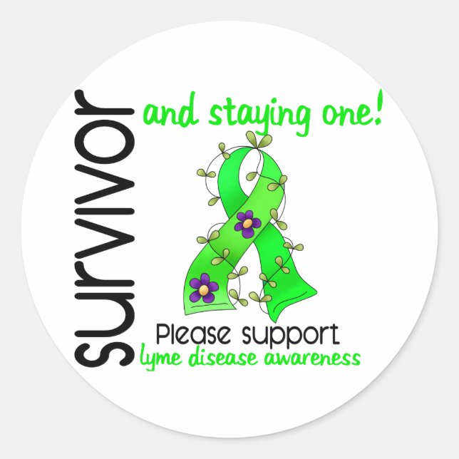 Sticker Rond Survivant 9 Maladie de Lyme (Devant)