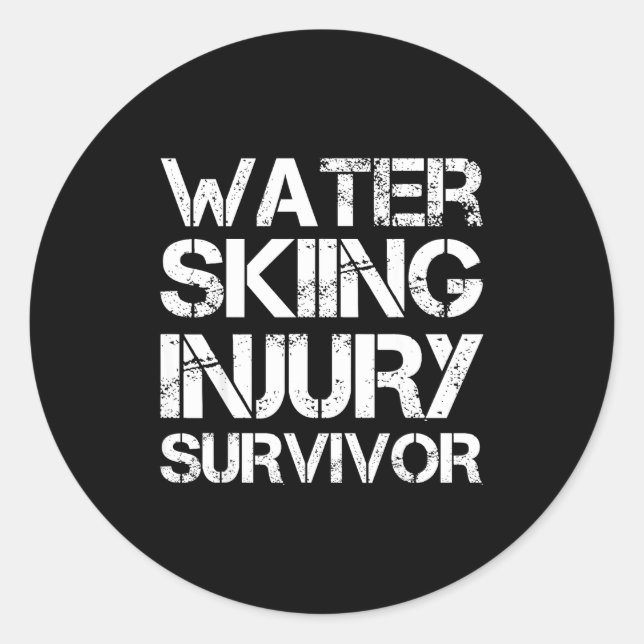 Sticker Rond survivant de blessure de ski nautique  (Devant)