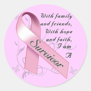 Sticker Rond Survivant de cancer du sein