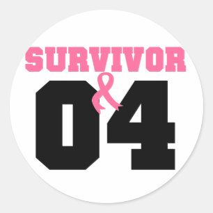 Sticker Rond Survivant de cancer du sein 4 ans