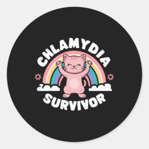 Sticker Rond Survivant de Chlamydia
