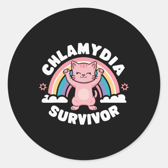Sticker Rond Survivant de Chlamydia (Devant)