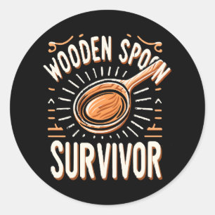 Sticker Rond Survivant de cuillère en bois