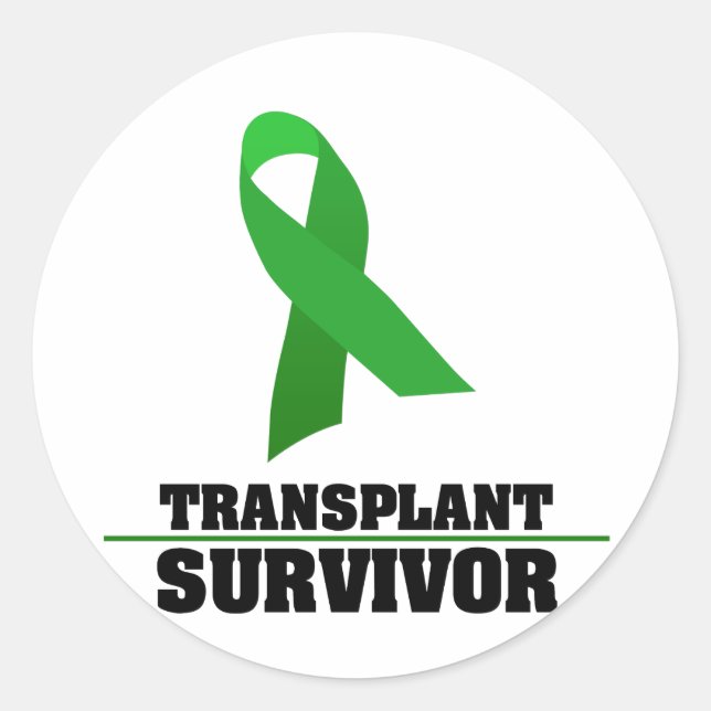 Sticker Rond Survivant de la transplantation (Devant)