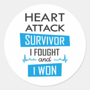 Sticker Rond Survivant de l'attaque cardiaque, je me suis battu