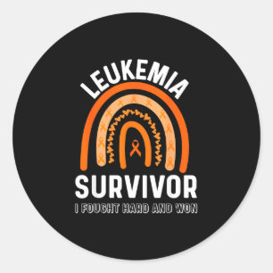 Sticker Rond Survivant de leucémie aiguë fin du combat contre l