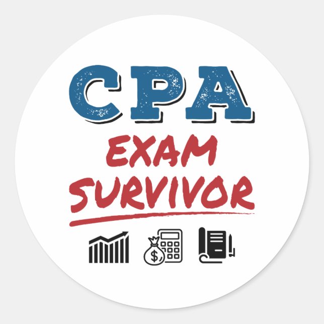 Sticker Rond Survivant de l'examen CPA (Devant)