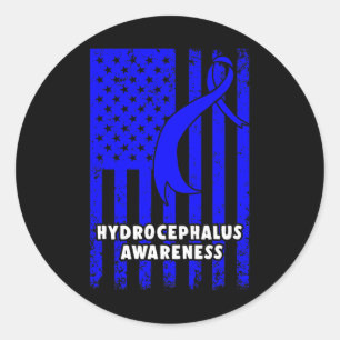 Sticker Rond Survivant de l'hydrocéphalie Guerrier de sensibili