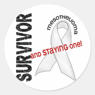 Sticker Rond Survivant de Mesothelioma