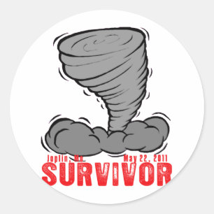 Sticker Rond Survivant de tornade de Joplin Missouri