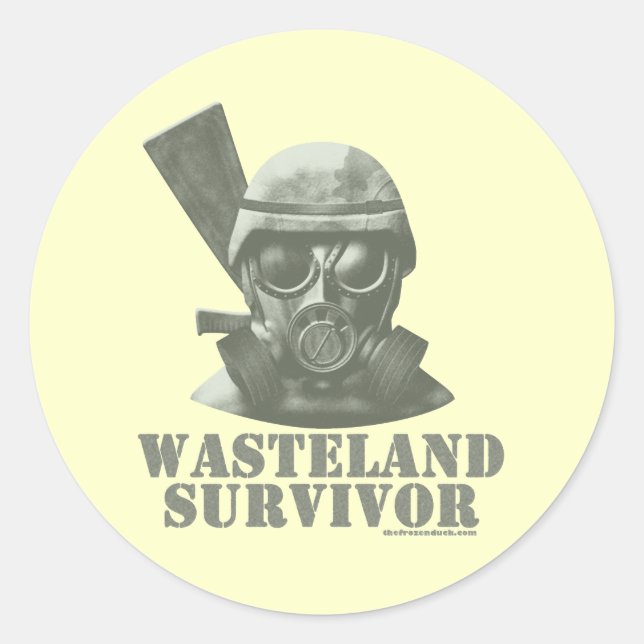 Sticker Rond Survivant des terres désolées (Devant)