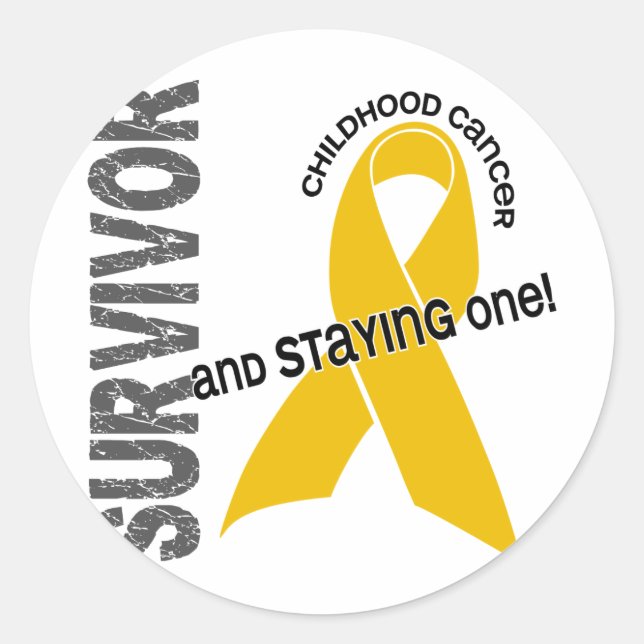 Sticker Rond Survivant du cancer de l'enfance (Devant)