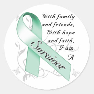 Sticker Rond Survivant du cancer de l'ovaire