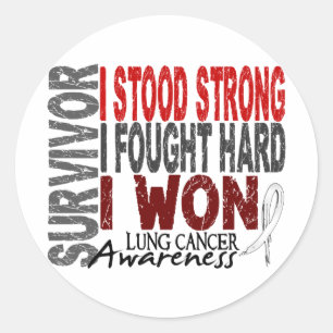 Sticker Rond Survivant du cancer du poumon 4