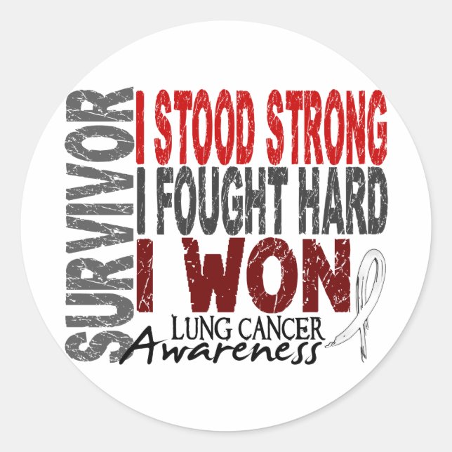 Sticker Rond Survivant du cancer du poumon 4 (Devant)