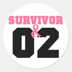 Sticker Rond Survivant du cancer du sein 2 ans
