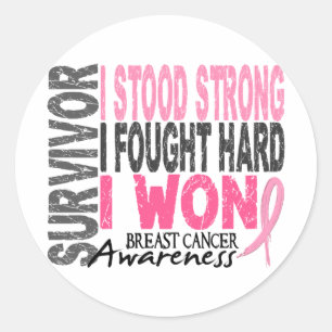 Sticker Rond Survivant du cancer du sein 4