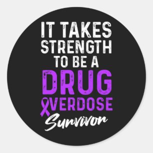 Sticker Rond Survivant du guerrier de sensibilisation à la surd