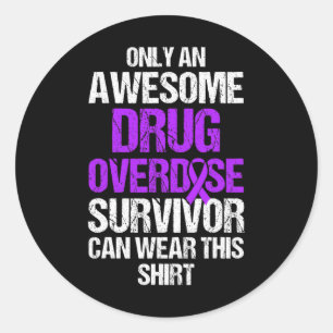 Sticker Rond Survivant du guerrier de sensibilisation à la surd