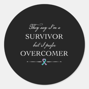 Sticker Rond Survivant du suicide - Je préfère le survenu