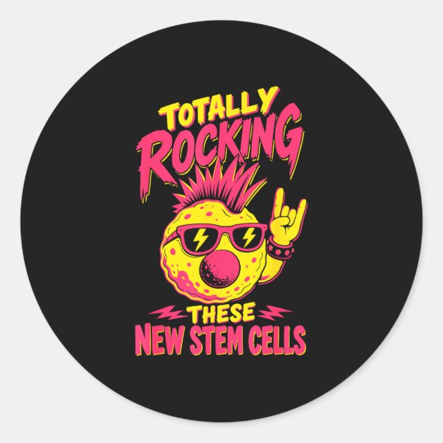 Sticker Rond Survivant d'une greffe de cellules souches drôle  (Devant)