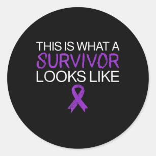 Sticker Rond Survivant Fighter Lupus Mois de sensibilisation Ri