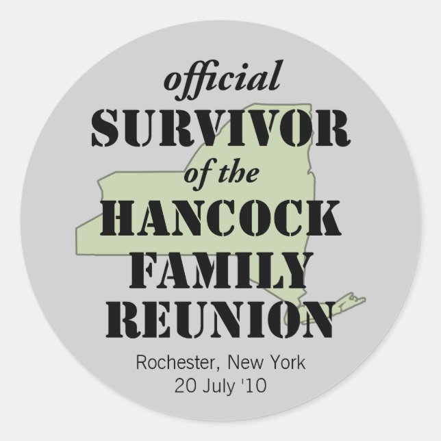 Sticker Rond Survivant officiel (vert) (Devant)