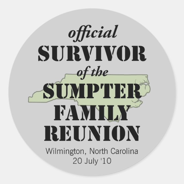 Sticker Rond Survivant officiel (vert) (Devant)