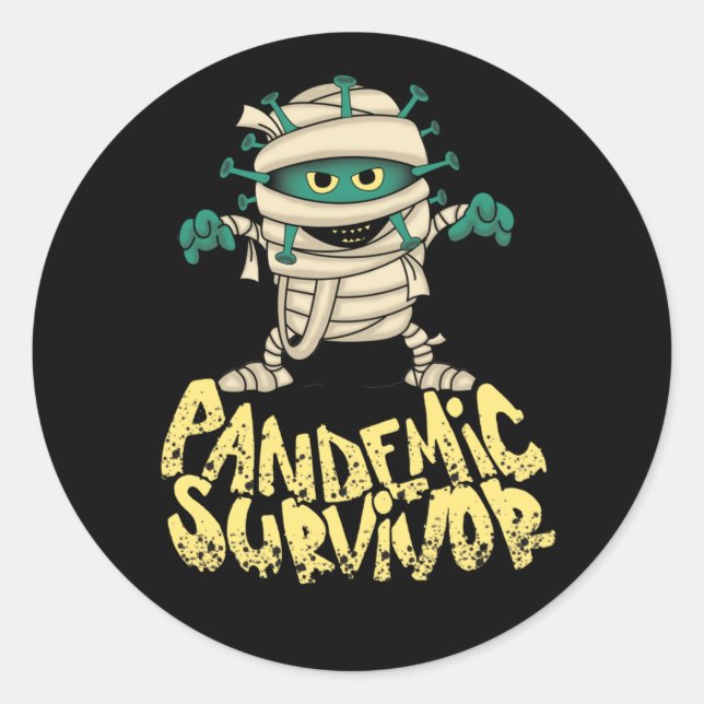 Sticker Rond Survivant, Survivant pandémique, (Devant)