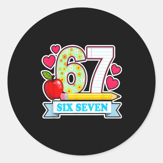 Sticker Rond Survived 67 Days Of School Shirt Teachers Student  (Devant)
