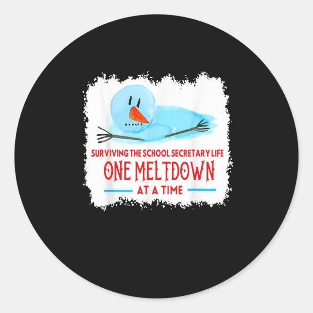 Sticker Rond Surviving The School Secretary Life Snowman Christ (Devant)