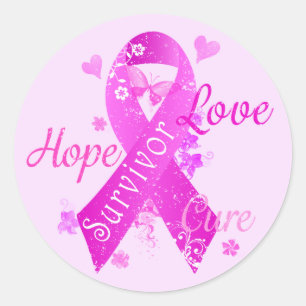 Sticker Rond Survivor Love Hope Cure