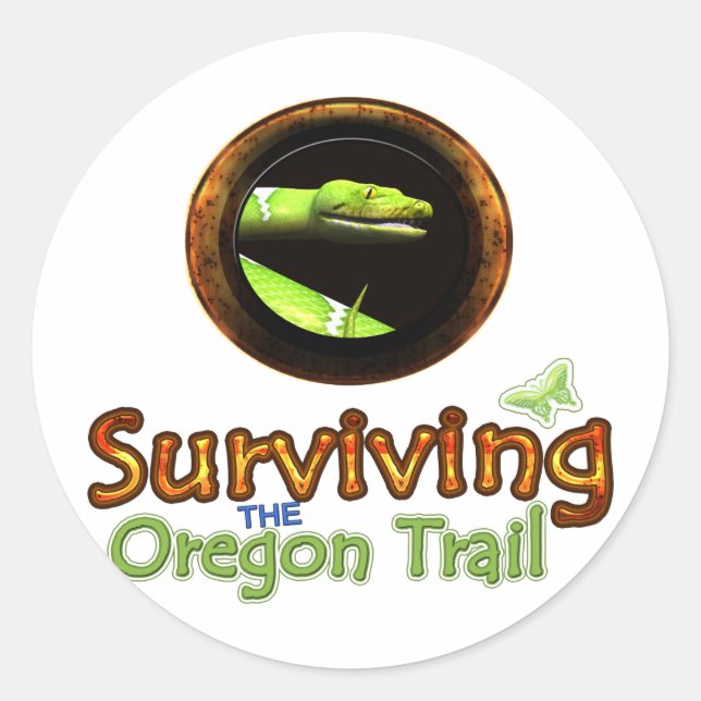 Sticker Rond Survivre au sentier de l'Oregon (Devant)