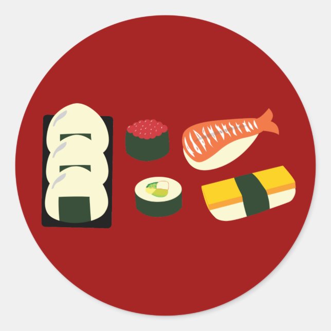 Sticker Rond Sushi Fun (Devant)