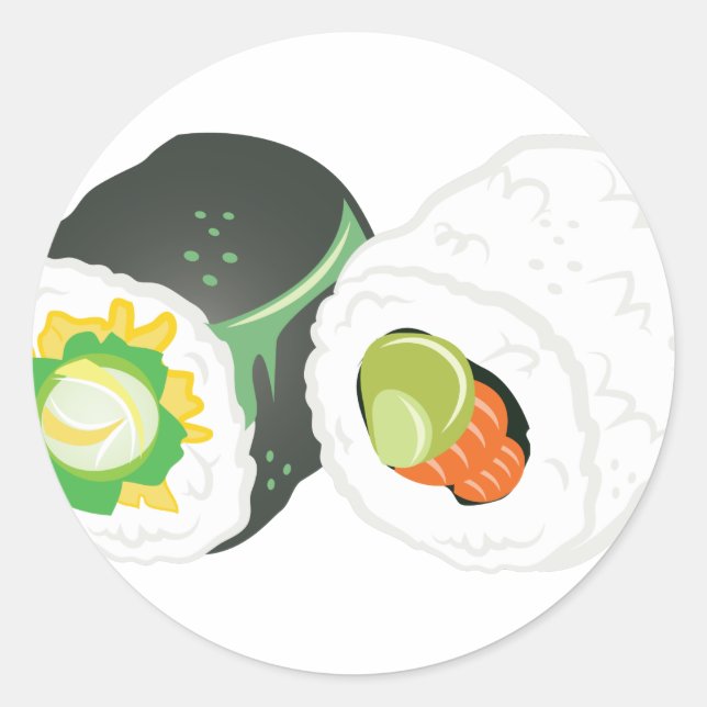 Sticker Rond Sushi Rolls (Devant)