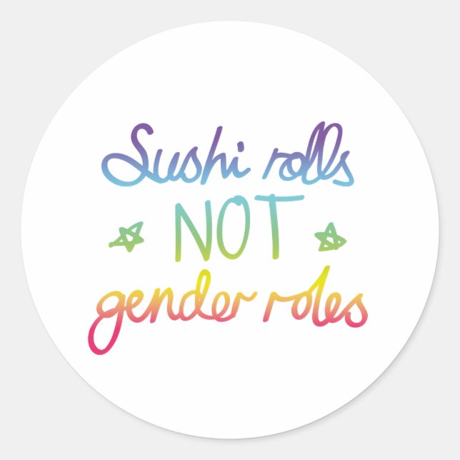Sticker Rond Sushi Rolls pas les rôles de genre (Devant)