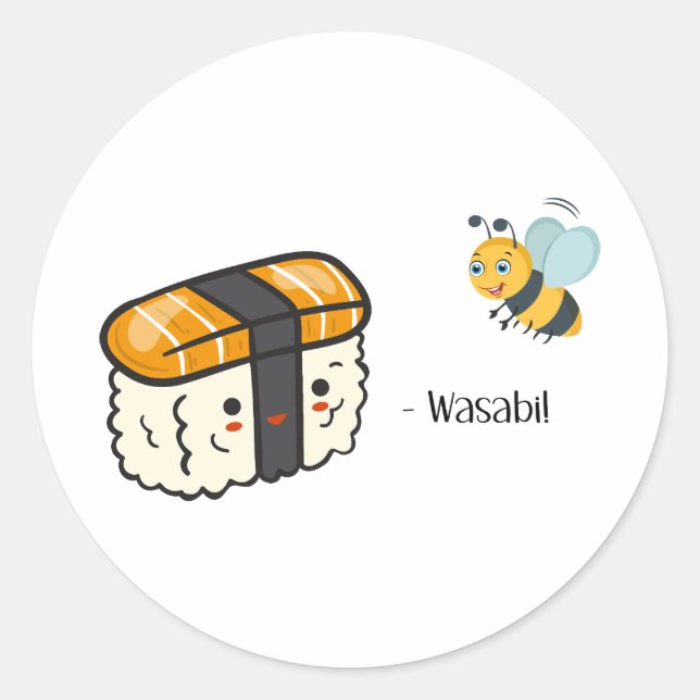 Sticker Rond Sushi Wasabi Bee (Devant)