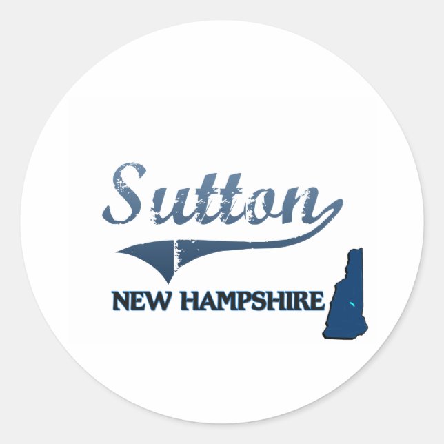 Sticker Rond Sutton New Hampshire City Classic (Devant)