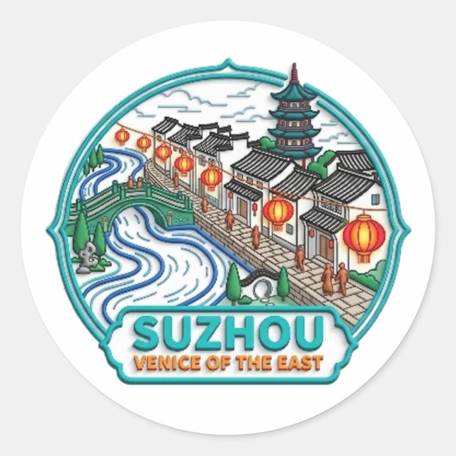 STICKER ROND SUZHOU VENISE DE L'EST (Devant)