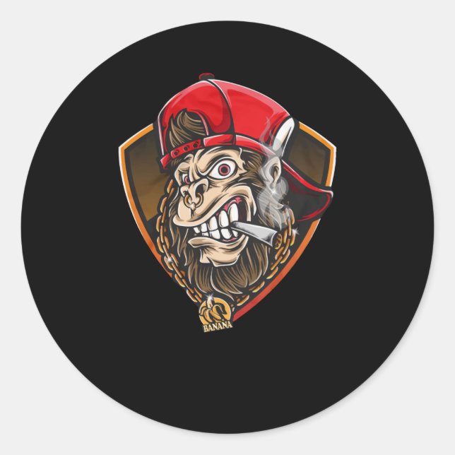 Sticker Rond Swag Gorilla (Devant)