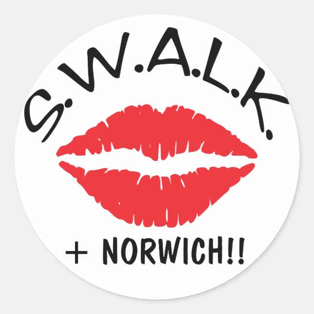 Sticker Rond SWALK - Scellé avec une enveloppe Kiss amoureux (Devant)