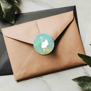 Sticker Rond Swan at Lake Balaton - personnalisé