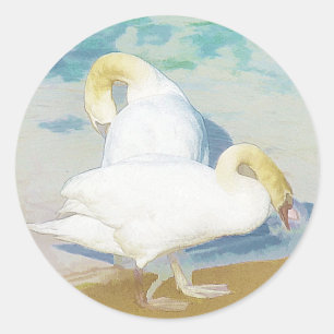 STICKER ROND SWANS