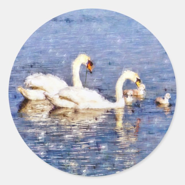 STICKER ROND SWANS (Devant)