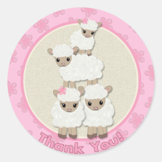 Sticker Rond Sweams Baby shower LAMB SDK#4B MERCI