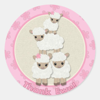 Sticker Rond Sweams Rêves LAMB Baby shower SDK#4 Merci Ewe