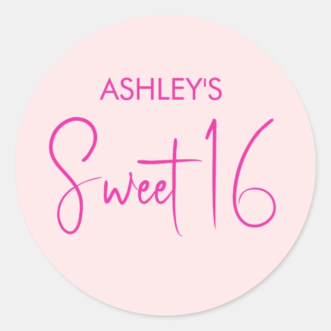 Sticker Rond Sweet 16 (Devant)